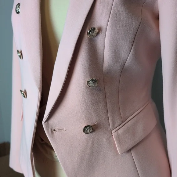 White House Black Market, Pale Pink Double-Breasted Women's Blazer, Sz. 6 - Picture 7 of 12